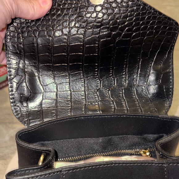 House of Harlow 1960 Black Croc-Embossed Backpack - Picture 9 of 10